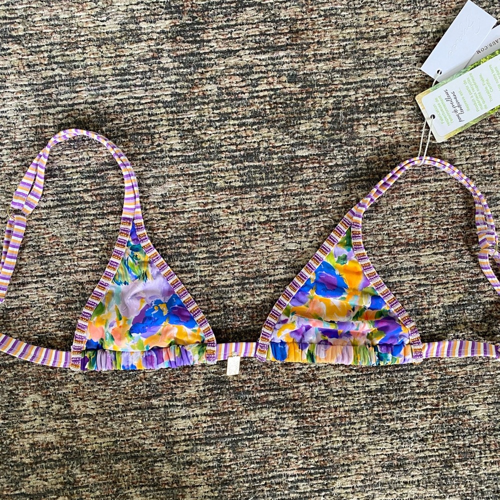 BYDEE BEADED BIKINI TOP SIZE SMALL NWT
